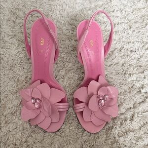 Zara Pink Floral Heels